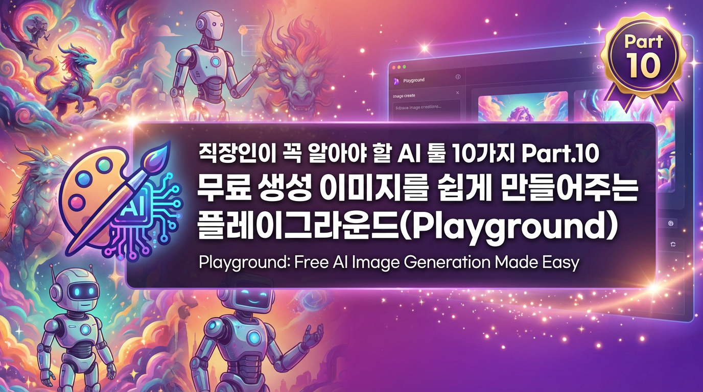 직장인이 꼭 알아야 할 AI 툴 10가지 Part.10 무료 생성 이미지를 쉽게 만들어주는 플레이그라운드(Playground)