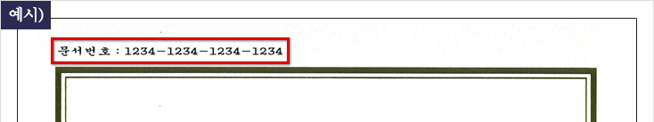 예시 문서번호 1234-1234-1234-1234